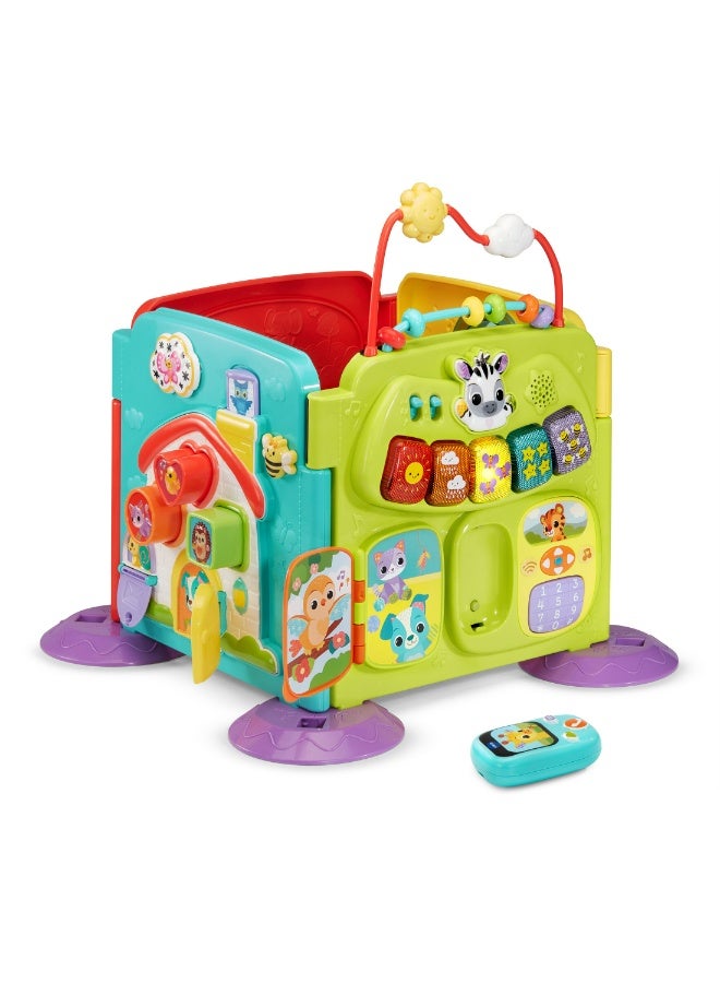 VTech Baby مركز أنشطة VTech Baby 4 في 1 - لعبة تعليمية تفاعلية مع موسيقى، أضواء، عجلة قيادة ومصنف أشكال للأطفال من 3 أشهر فما فوق - Image 1